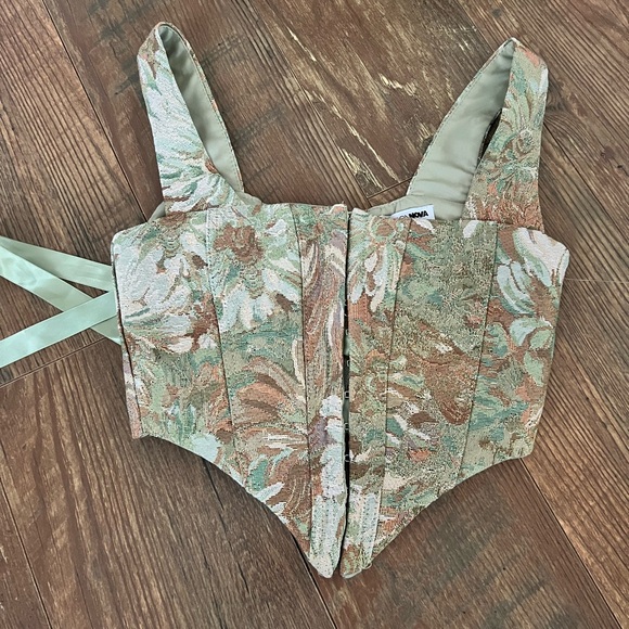 Fashion Nova Other - Fashion Nova Green and Brown Tapestry Corset
